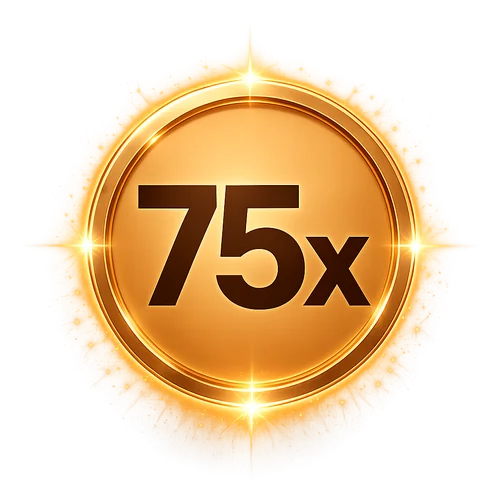 75x badge